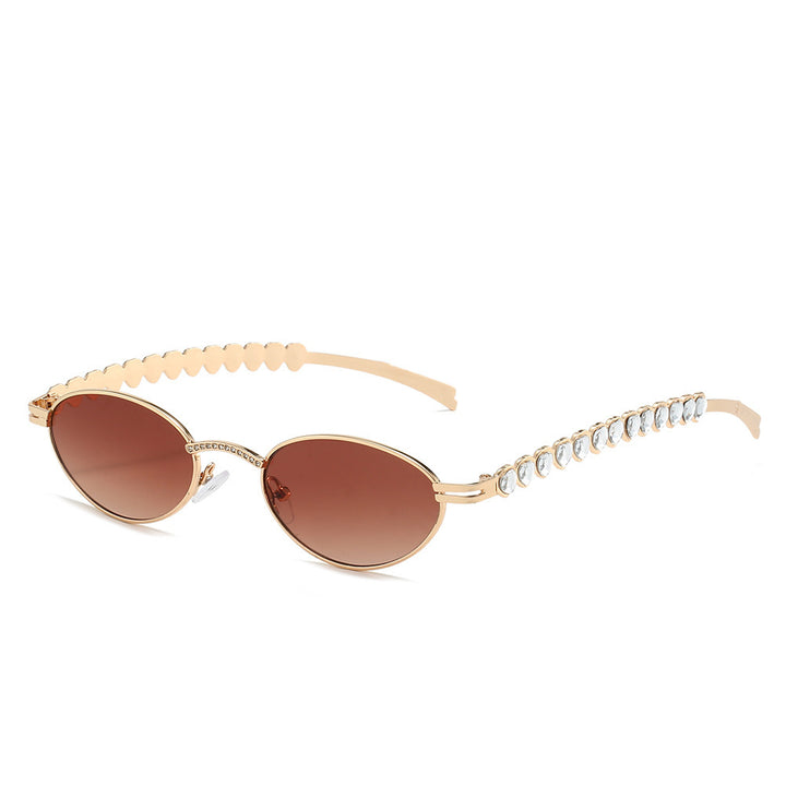 Elegant Rhinestone-Embellished Cat-Eye Glasses Kalsten