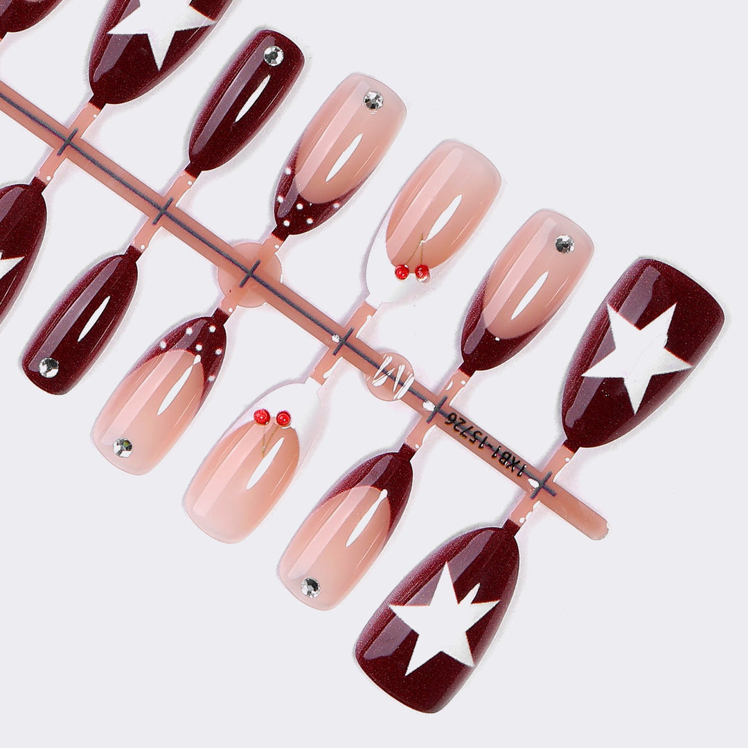 Artificial nail set with star motifs Kalsten