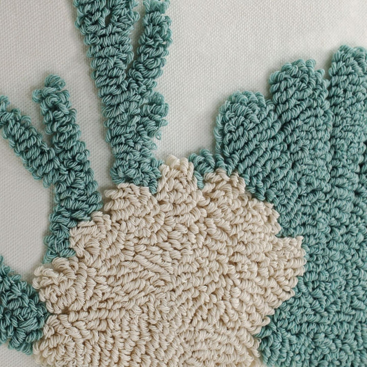 Square cushion cover in boho look with flat fringe runs and linen appearance, concealed zipper Kalsten