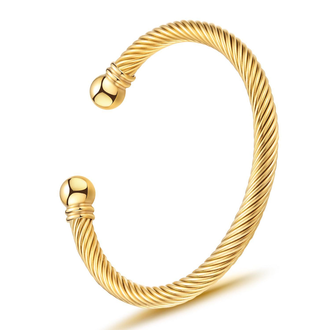 Twisted Cable Design Cuff Bracelet Kalsten