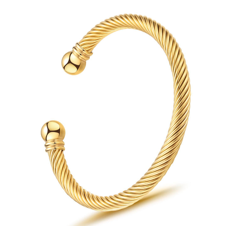 Twisted Cable Design Cuff Bracelet Kalsten