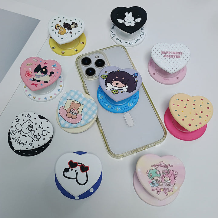 Heart-Shaped Character Phone Grip Kalsten