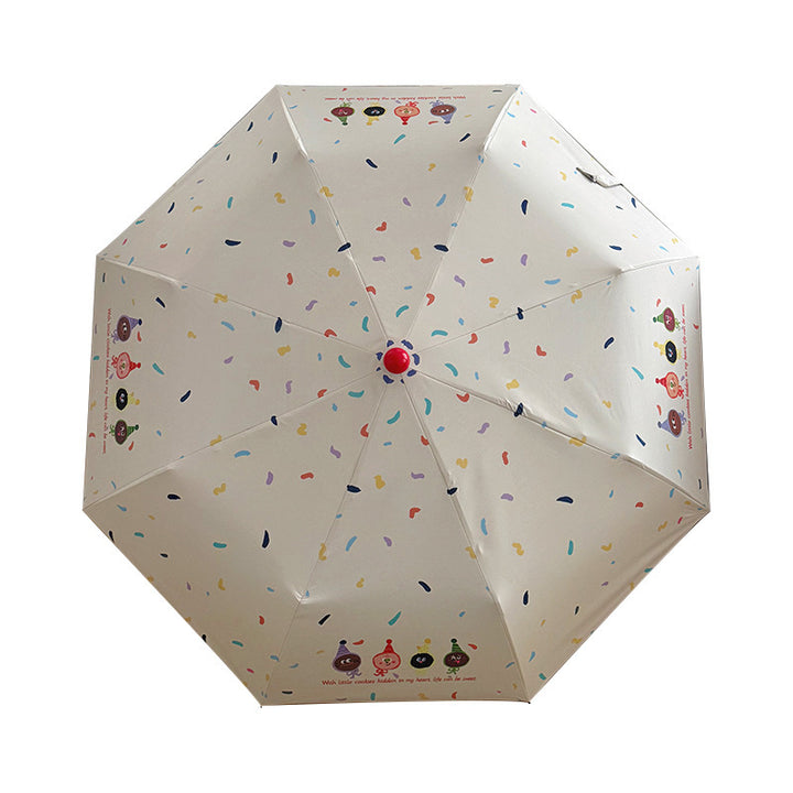 Women Folding Umbrella with Playful Cartoon Designs Kalsten