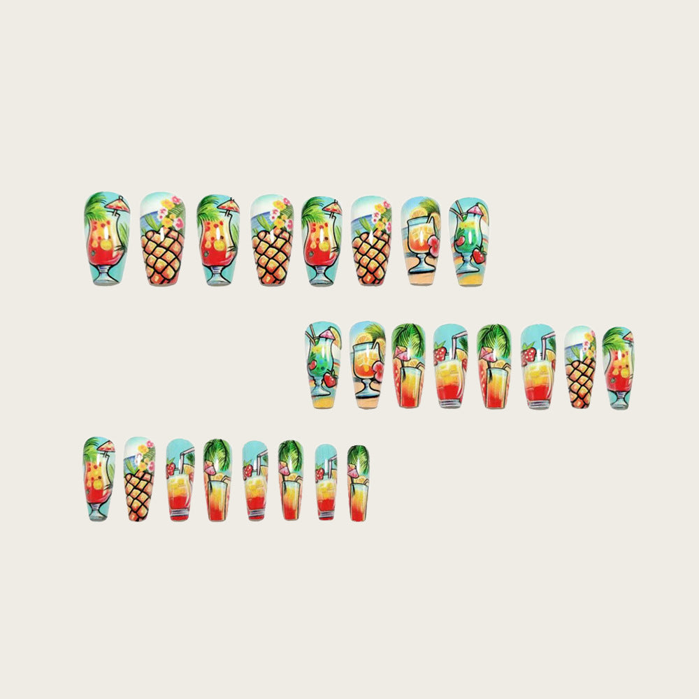 Artificial nails with fruity cocktail design Kalsten