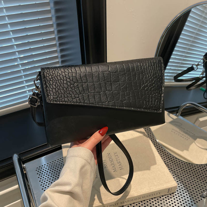Croc-Embossed Clutch Handbag