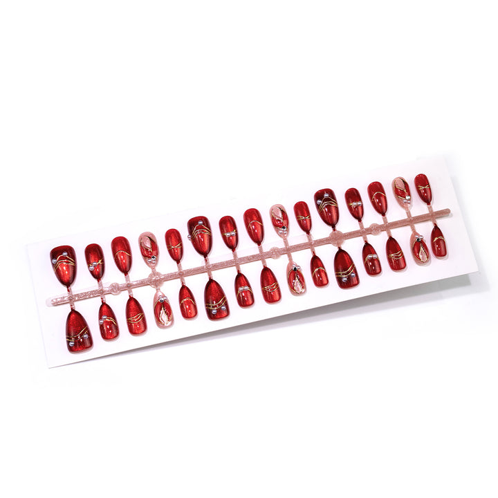 Decorative Press-On Nail Art Set with Pearl Accents Kalsten