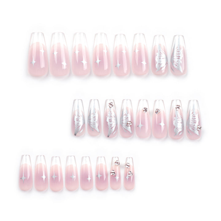Artistic Nail Extensions with Elegant Floral Design Kalsten