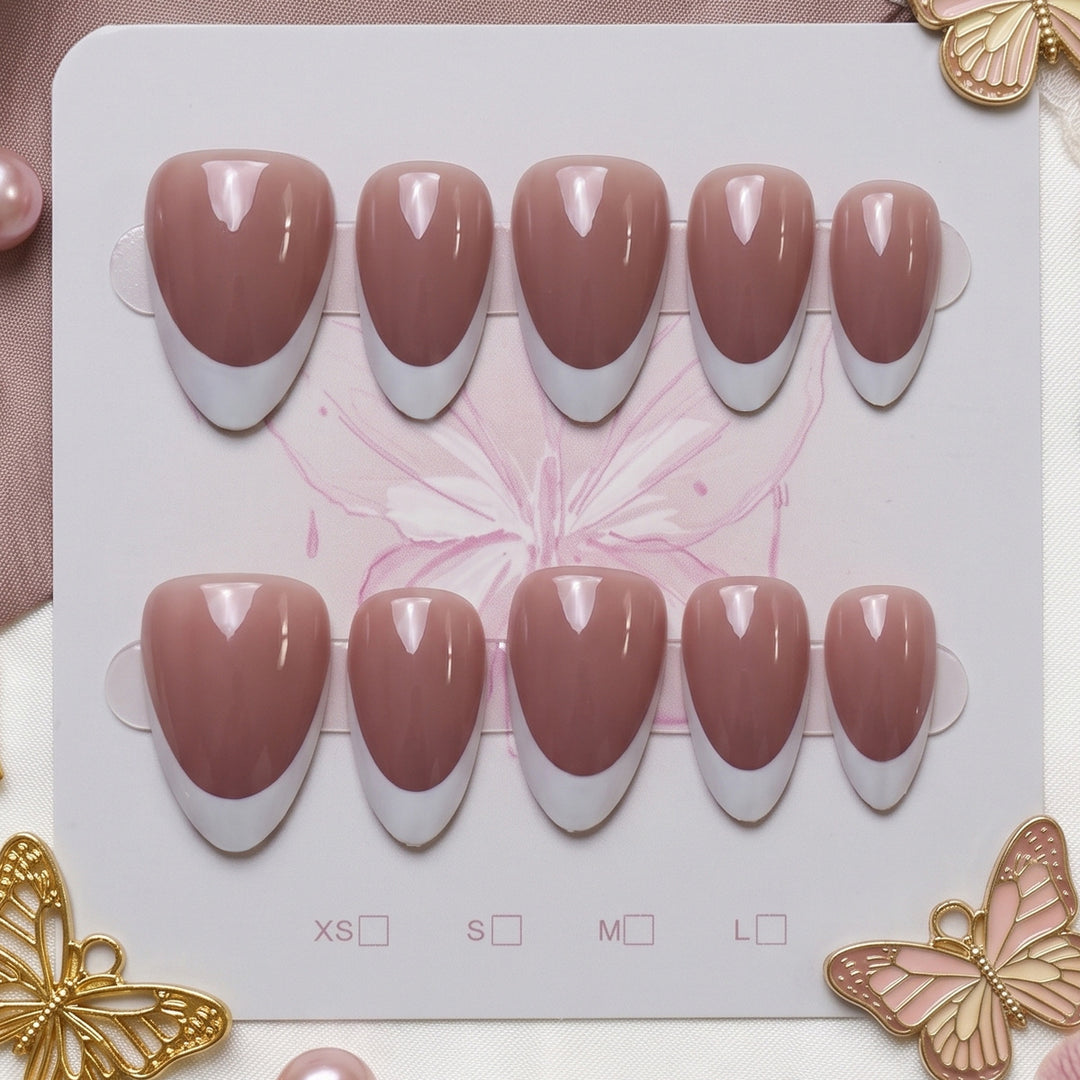 Premium French Tip Press-On Nail Set