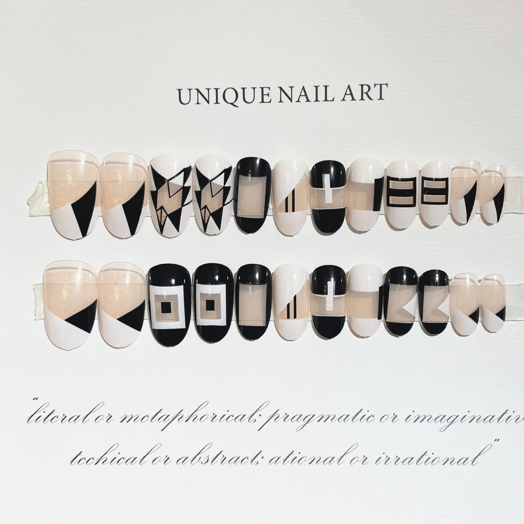 Geometric Design Press-On Nails