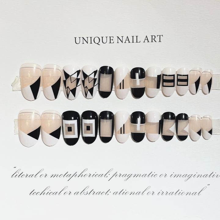 Geometric Design Press-On Nails