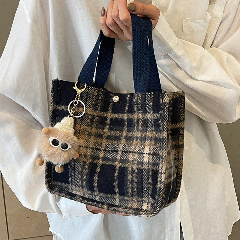 Cozy Checkered Tote Bag