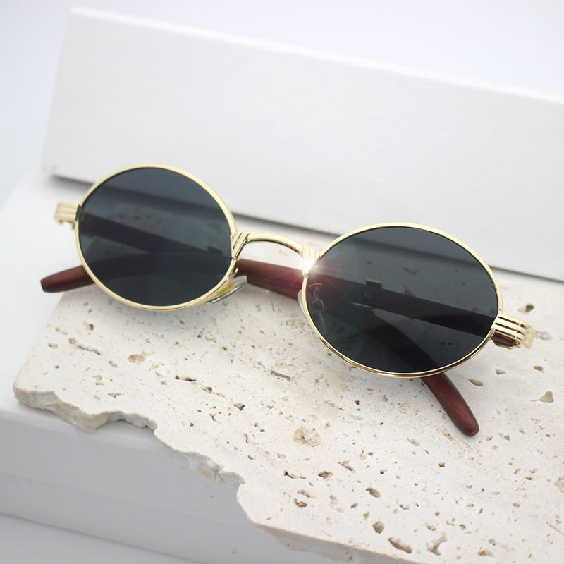 Elegant round sunglasses with high-quality metal frame Kalsten