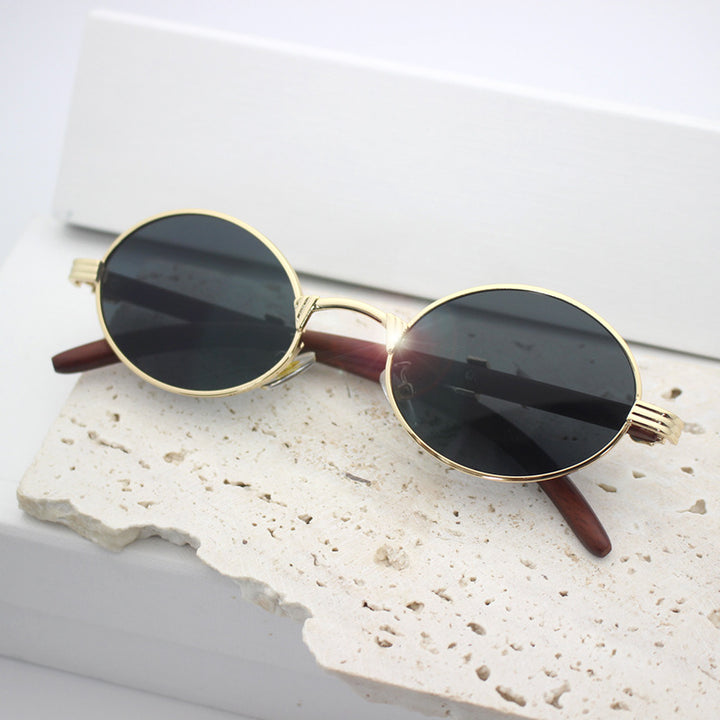 Elegant round sunglasses with high-quality metal frame Kalsten