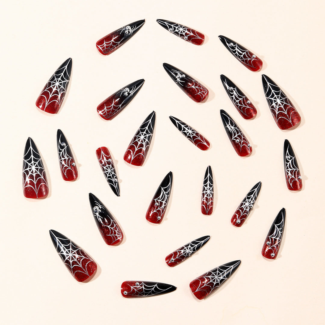 Gothic Spider Web Press-On Nail Extensions Kalsten