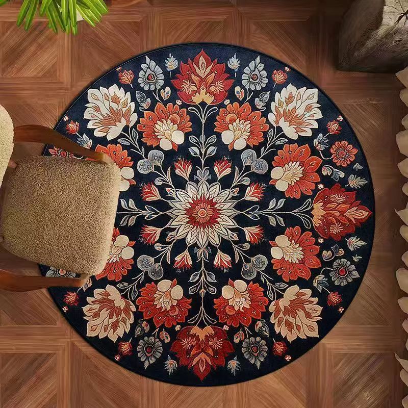 Floral Design Round Area Rug Kalsten