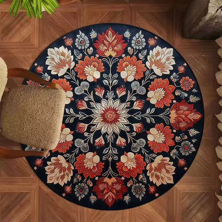 Floral Design Round Area Rug Kalsten