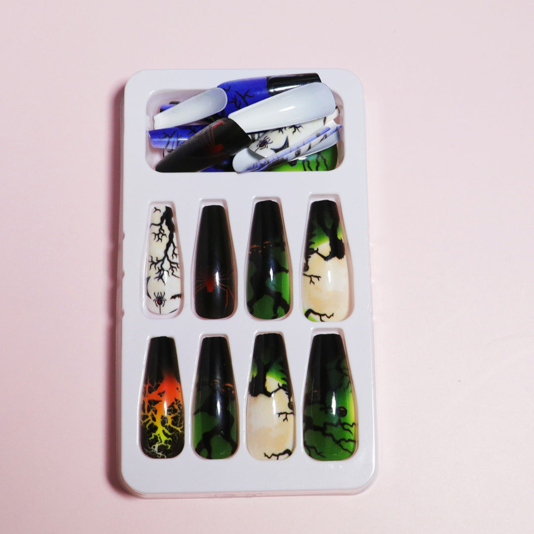 Artistic Press-On Nail Design with Dripping Effect Kalsten