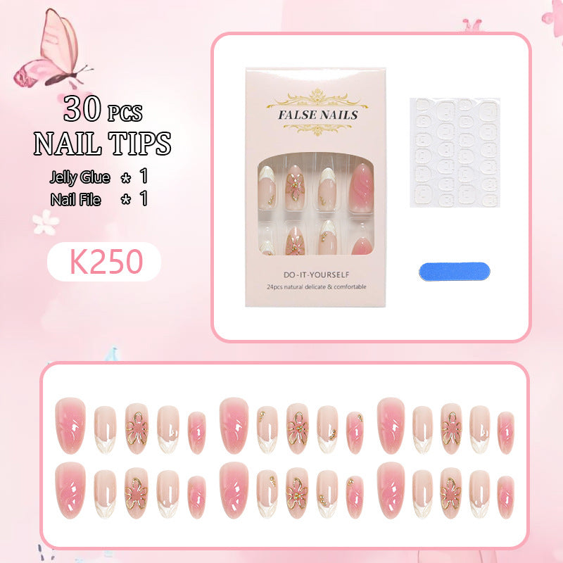 Nail set with elegant floral and glitter elements Kalsten