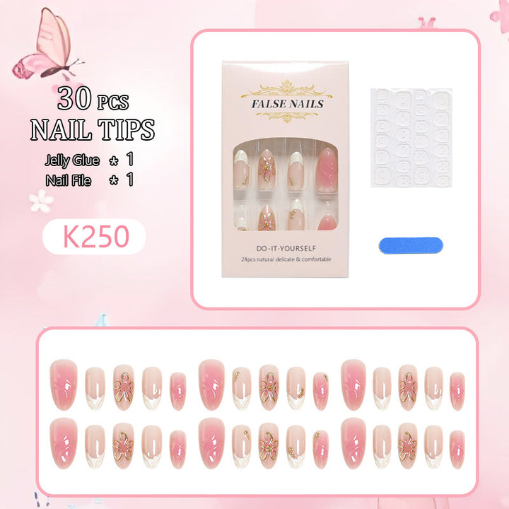 Nail set with elegant floral and glitter elements Kalsten