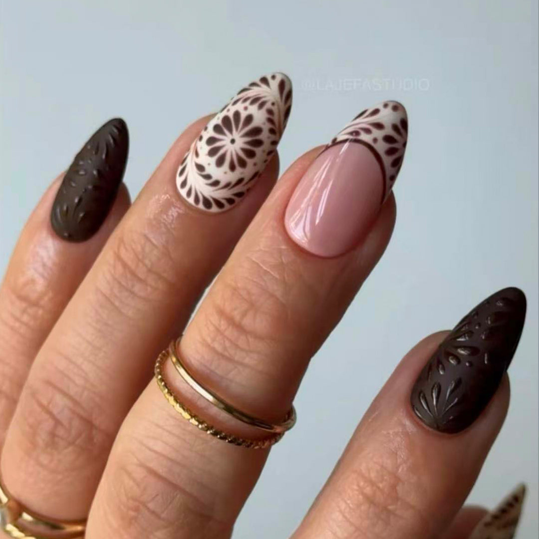 Artistic Press-On Nail Design