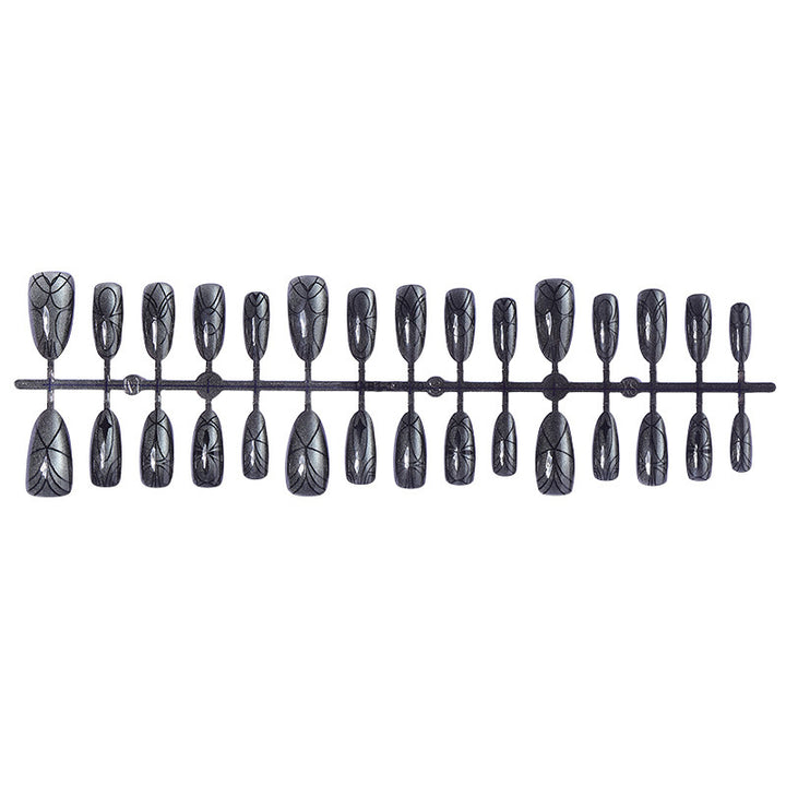 Acrylic nail set with creepy spider design and glitter accents Kalsten