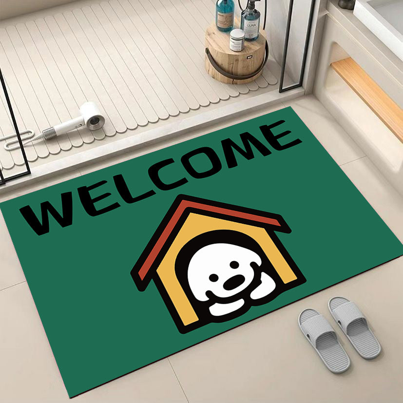 Cartoon Dog-Themed Welcome Mat Kalsten