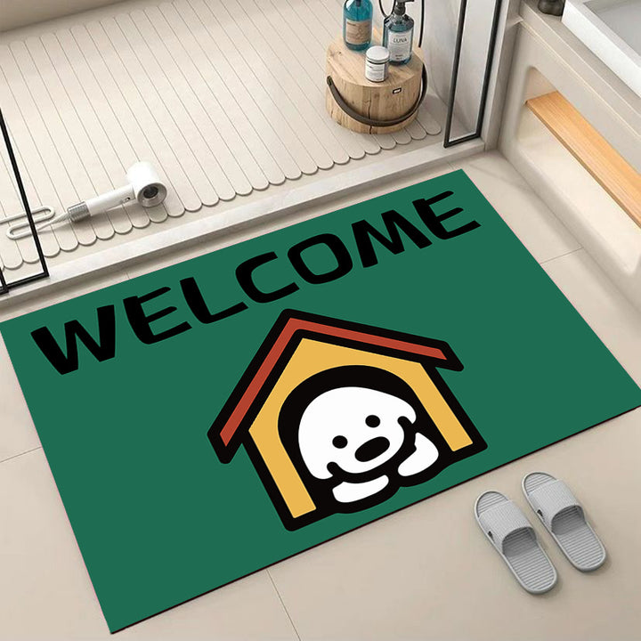 Cartoon Dog-Themed Welcome Mat Kalsten