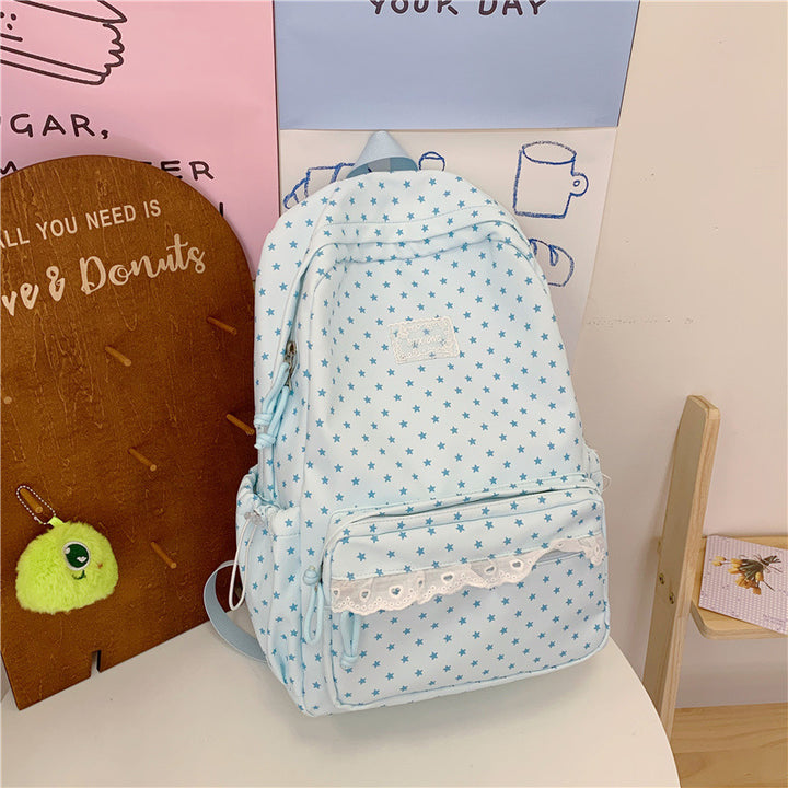 Decorative Star-Print Backpack Kalsten