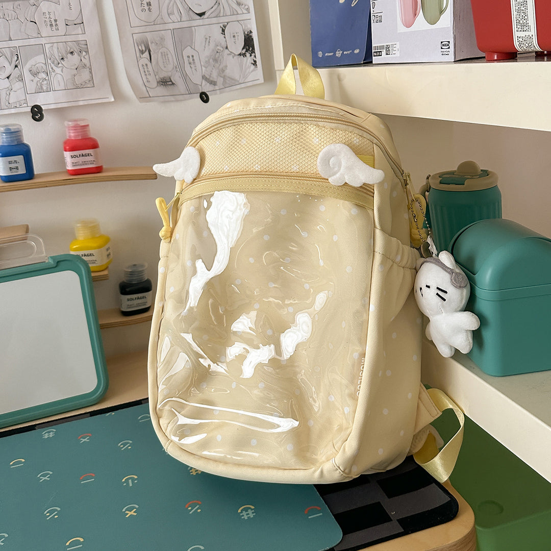 Transparent Dot-Patterned Backpack Kalsten