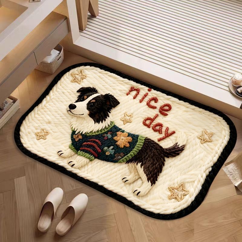 Decorative Dog-Themed Bath Rug Kalsten