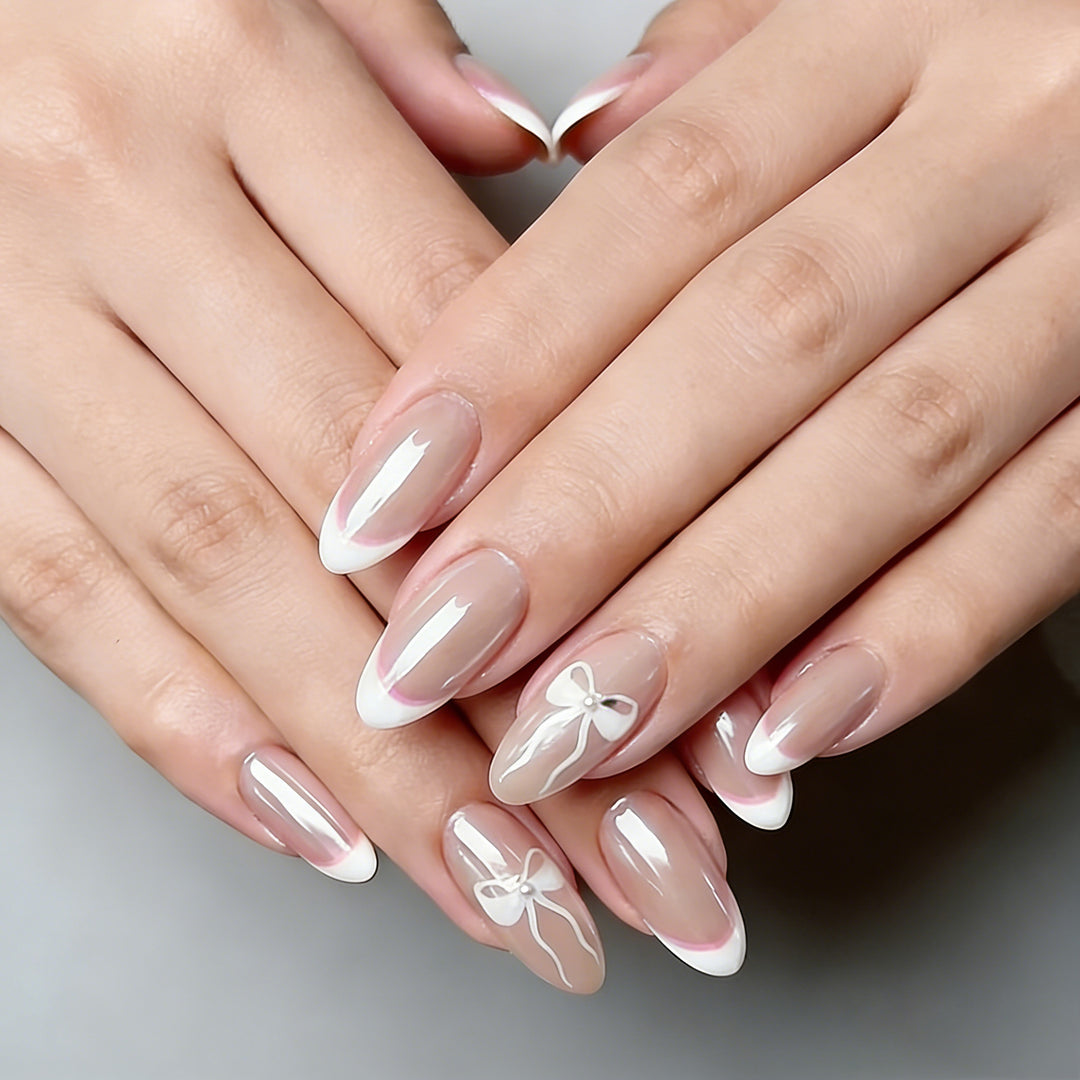 Elegant Floral French Tip Nail Enhancements Kalsten