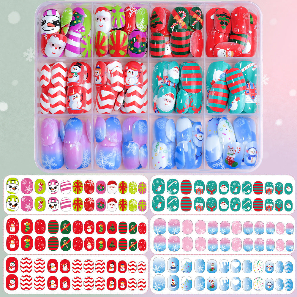 Festive Holiday-Themed Press-On Nail Tips