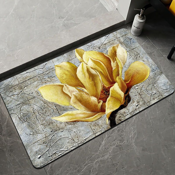 Elegant Floral Design Bath Mat Kalsten