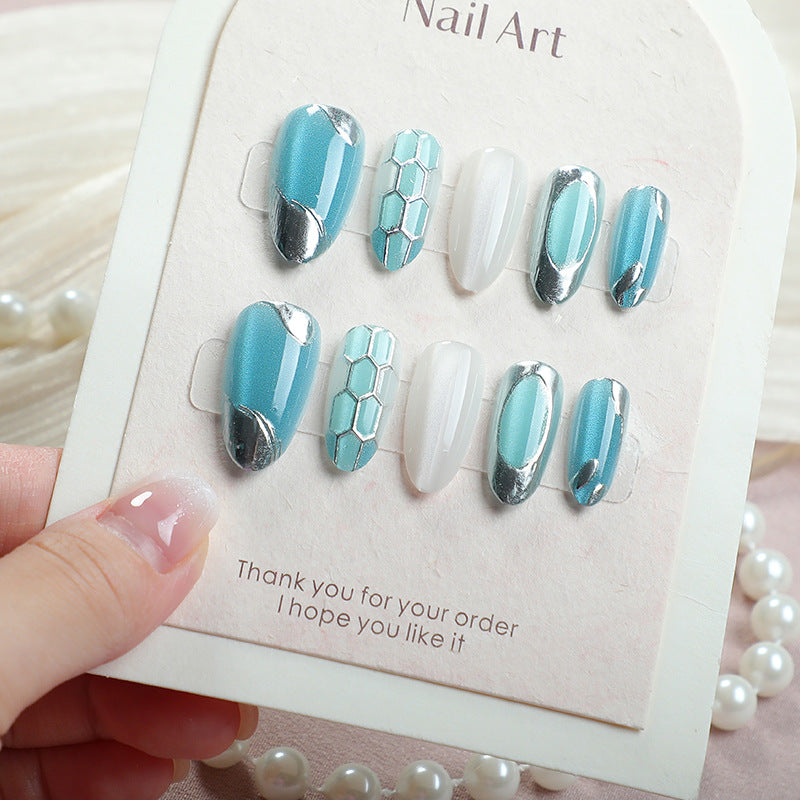 Elegant Metallic Press-On Nail Set