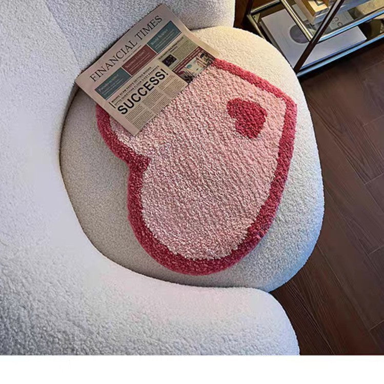 Heart-Shaped Plush Bath Mat Kalsten