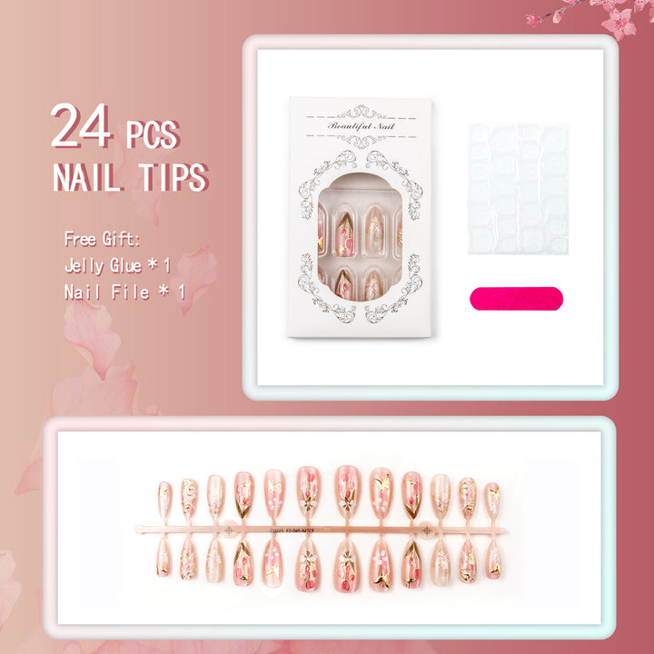 Floral Butterfly Decorative Press-On Nail Set