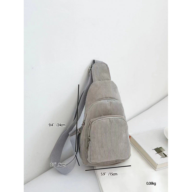WoMulti-Compartment Corduroy Sling Bag Kalsten