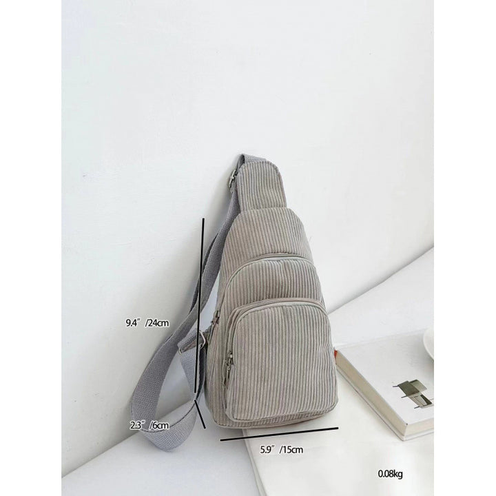 WoMulti-Compartment Corduroy Sling Bag Kalsten