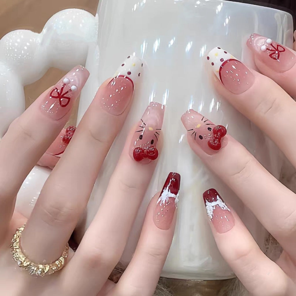 Artificial nails with glamorous rhinestone decorations Kalsten