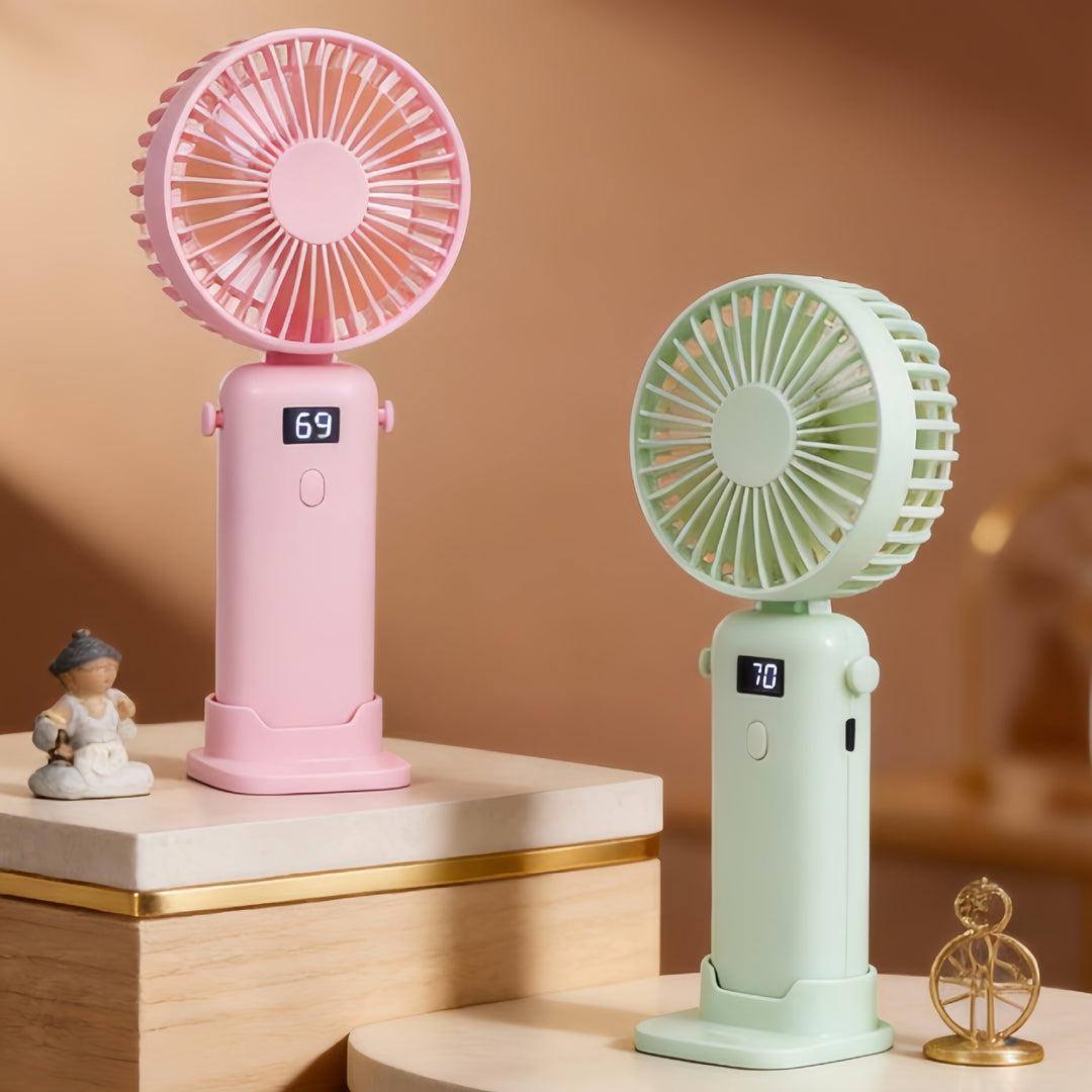 Women's Portable Fan with LED Display and USB Connection Kalsten