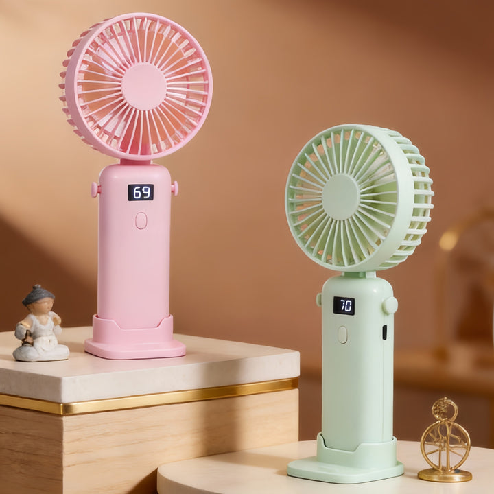 Women's Portable Fan with LED Display and USB Connection Kalsten