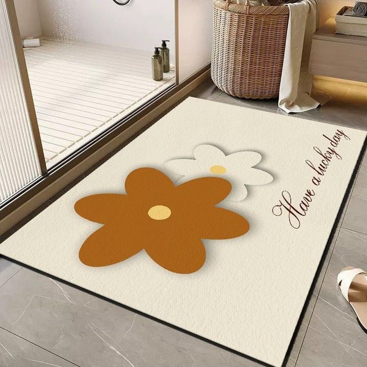 Cheerful Floral Message Bath Mat Kalsten