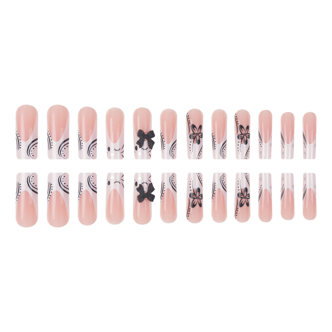 Artistic Long Press-On Nail Art Set Kalsten