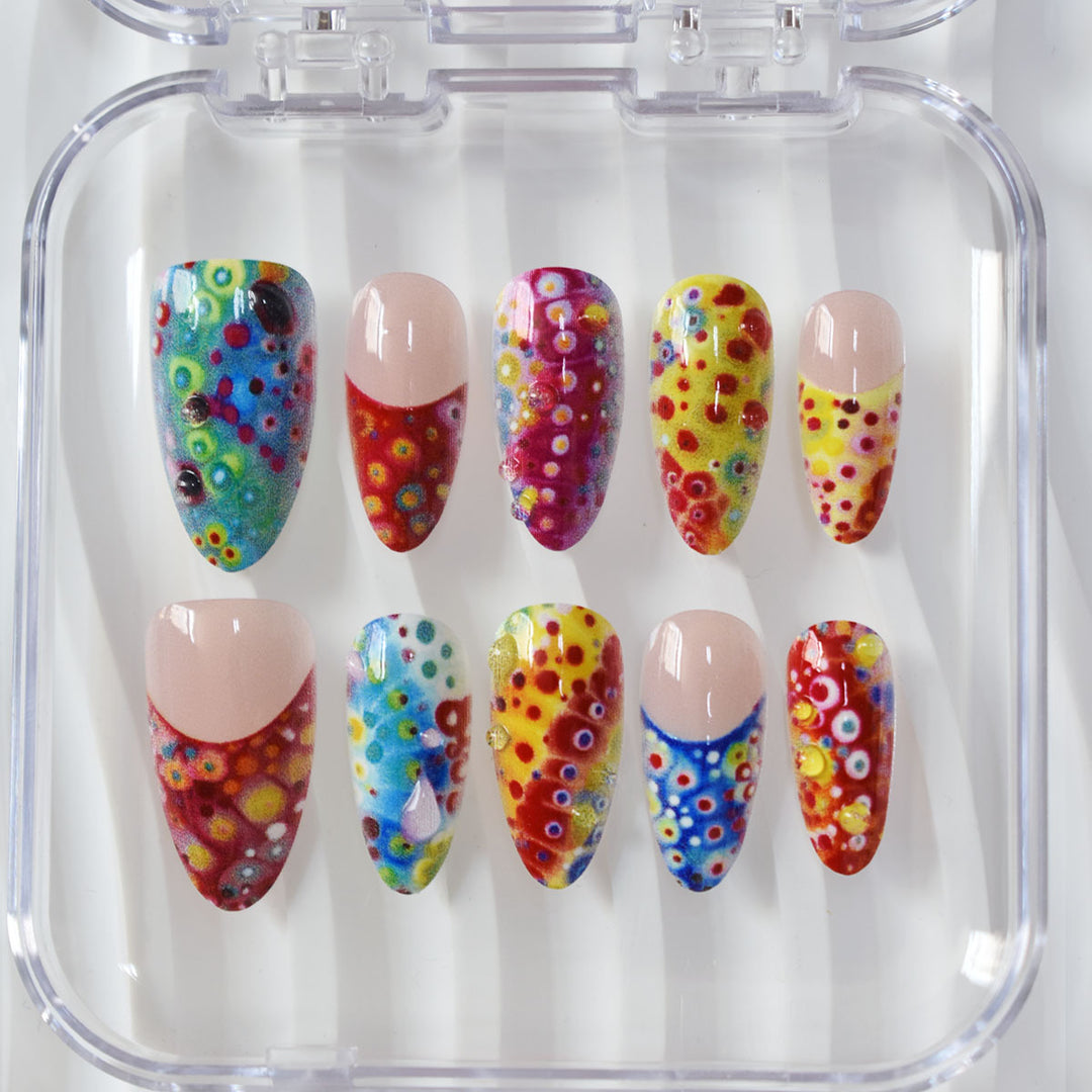 Colorful Artistic Press-On Nail Set Kalsten