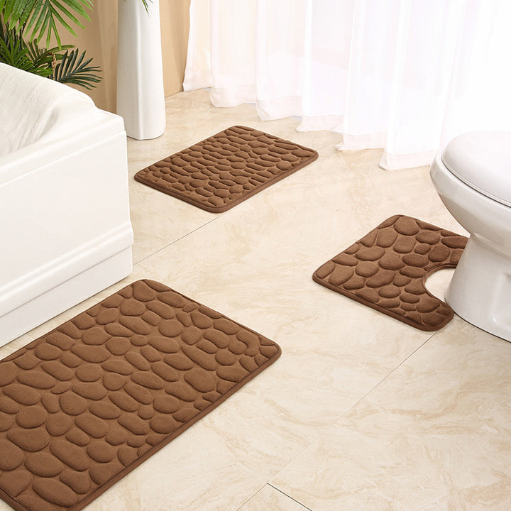 Pebble Textured Comfort Bath Mat Set