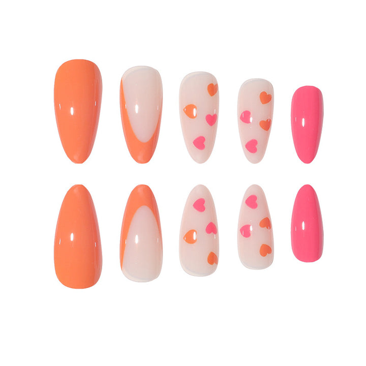 Artistic Heart-Adorned Nail Extensions Kalsten