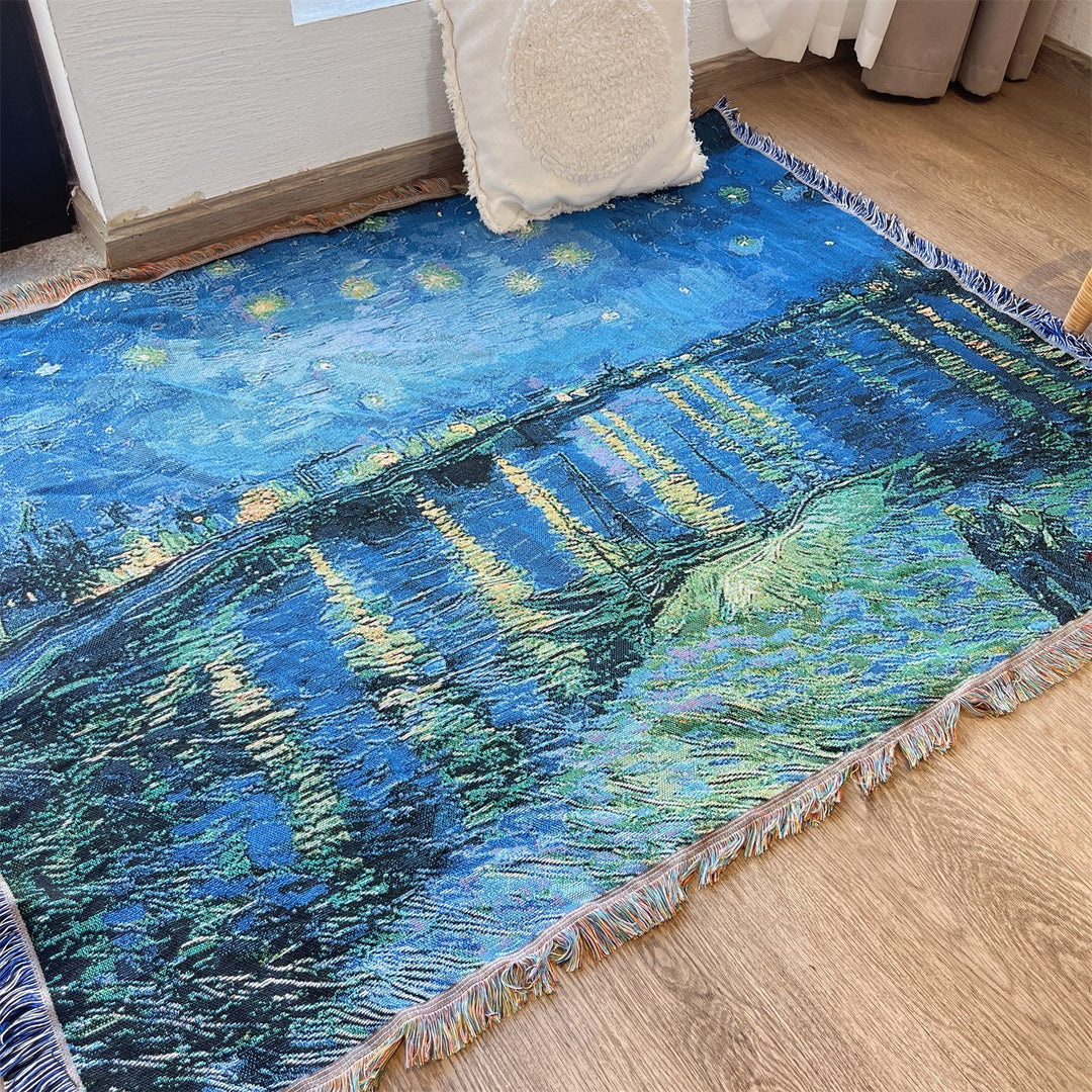 Artistic Handwoven Throw Blanket
