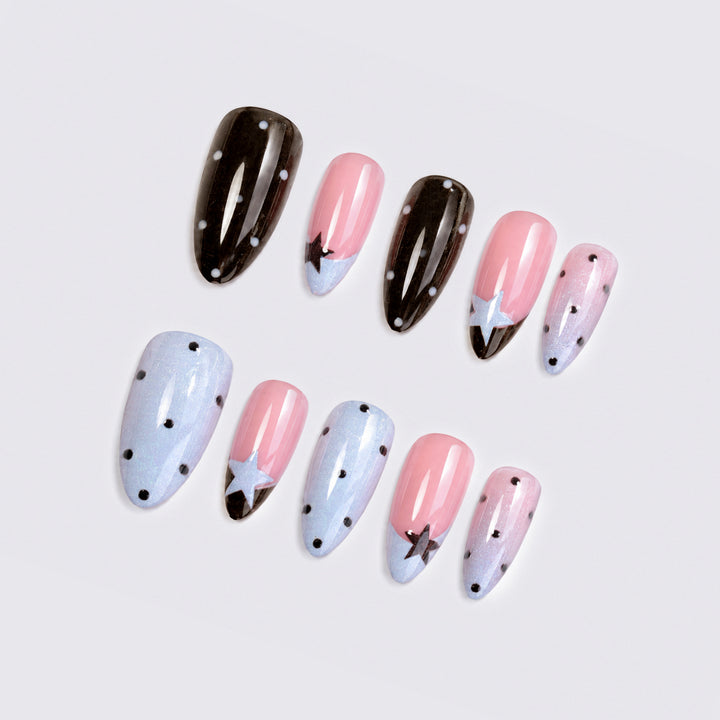 Creative Nail Art Set with Sparkling Stars and Dots Kalsten