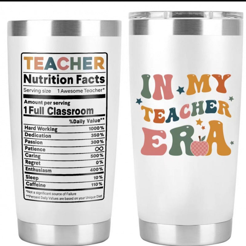 Double-Wall Vacuum Insulated Stainless Steel Travel Tumbler With Spill-Resistant Lid And Printed Cow Sunflower Design