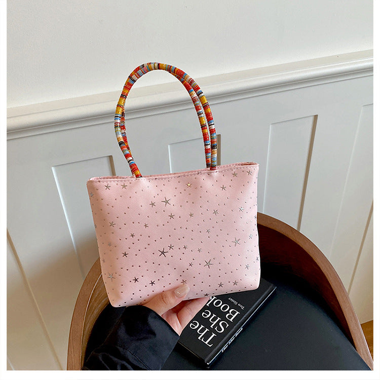 Star-Patterned Casual Tote Bag